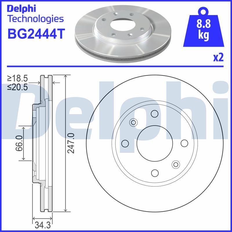 Delphi BG2444T - Discofreno autozon.pro