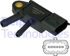 Delphi DPS00007 - Sensore, Pressione gas scarico autozon.pro