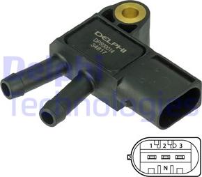 Delphi DPS00014 - Sensore, Pressione gas scarico autozon.pro