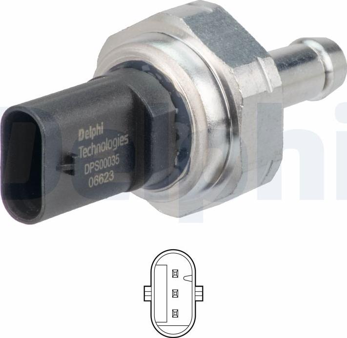 Delphi DPS00035-12B1 - Sensore, Pressione gas scarico autozon.pro