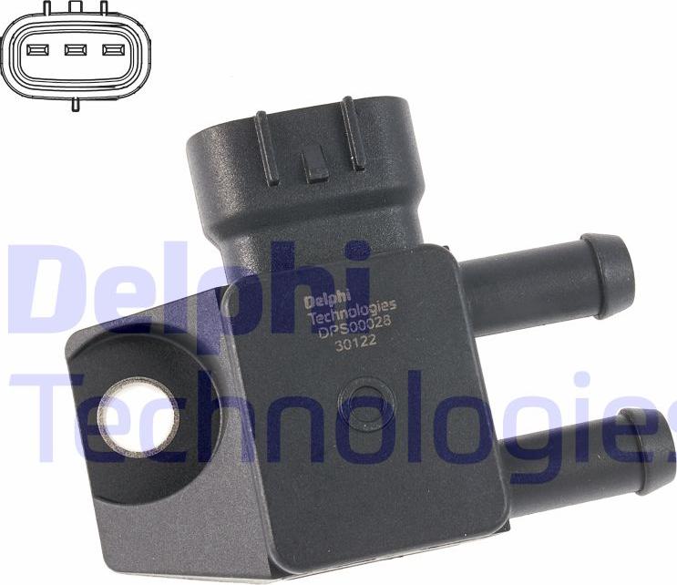 Delphi DPS00028-12B1 - Sensore, Pressione gas scarico autozon.pro