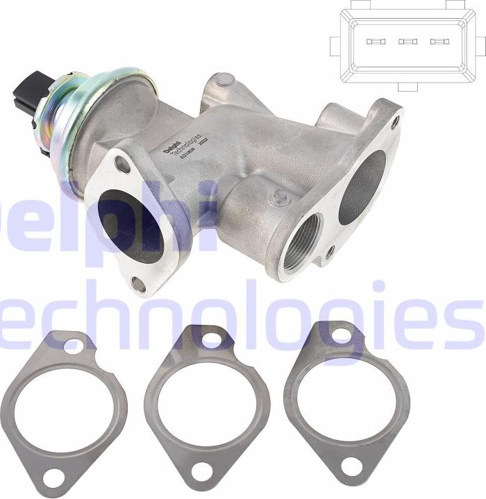 Delphi EG10639-12B1 - Valvola ricircolo gas scarico-EGR autozon.pro