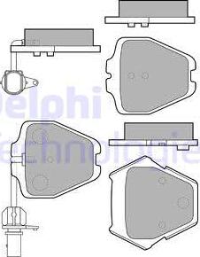 Delphi LP1903 - Kit pastiglie freno, Freno a disco autozon.pro