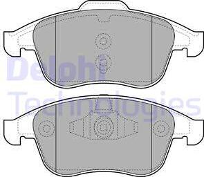 Delphi LP2079-18B1 - Kit pastiglie freno, Freno a disco autozon.pro