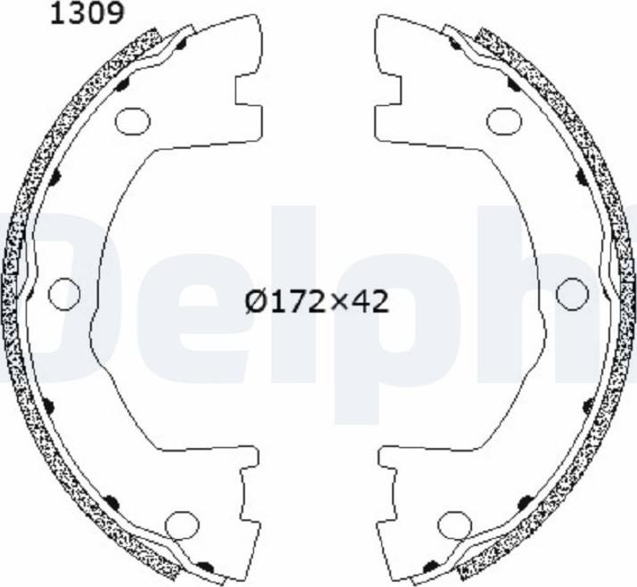 Delphi LS2203 - Kit ganasce freno autozon.pro