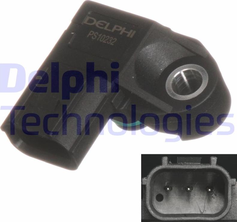 Delphi PS10232-12B1 - Sensore, Pressione collettore d'aspirazione autozon.pro