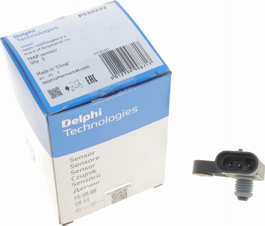 Delphi PS10222 - Sensore, Pressione collettore d'aspirazione autozon.pro