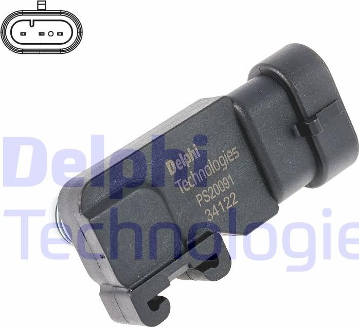 Delphi PS20091-12B1 - Sensore, Pressione collettore d'aspirazione autozon.pro