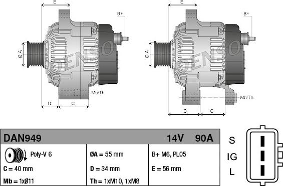 Denso DAN949 - Alternatore autozon.pro