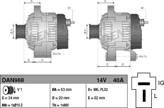 Denso DAN968 - Alternatore autozon.pro