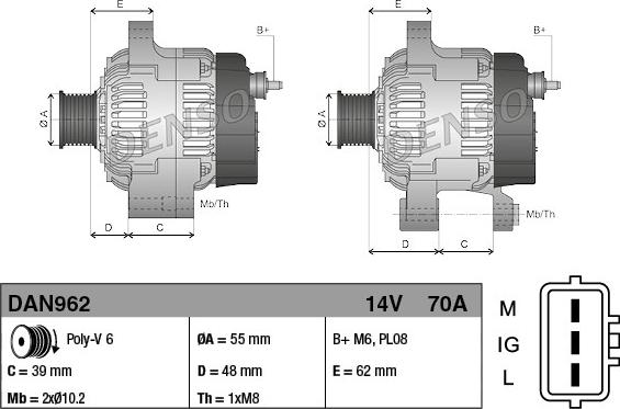 Denso DAN962 - Alternatore autozon.pro