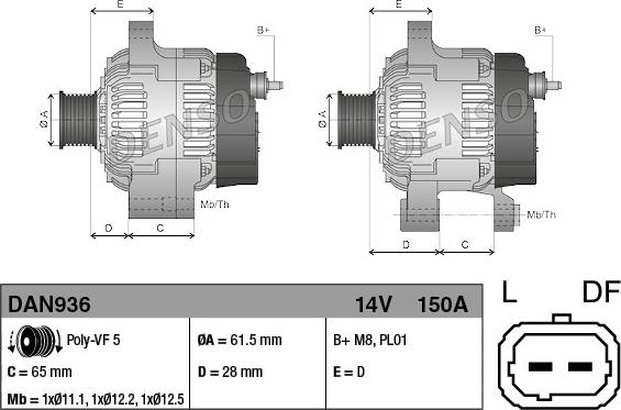 Denso DAN936 - Alternatore autozon.pro