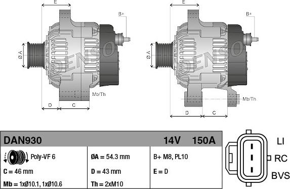 Denso DAN930 - Alternatore autozon.pro