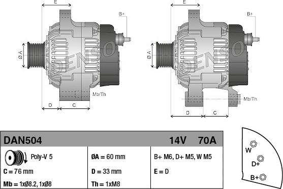 Denso DAN504 - Alternatore autozon.pro