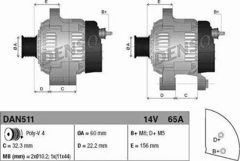 Denso DAN511 - Alternatore autozon.pro