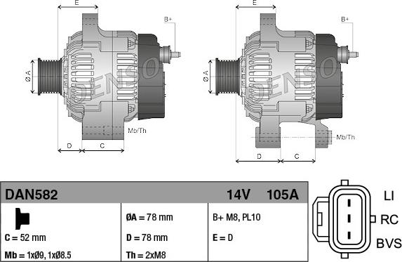 Denso DAN582 - Alternatore autozon.pro