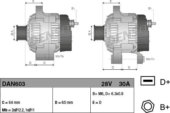 Denso DAN603 - Alternatore autozon.pro