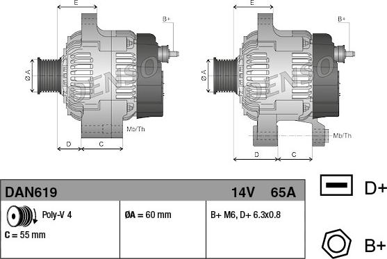 Denso DAN619 - Alternatore autozon.pro