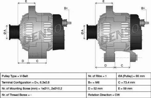 Denso DAN616 - Alternatore autozon.pro