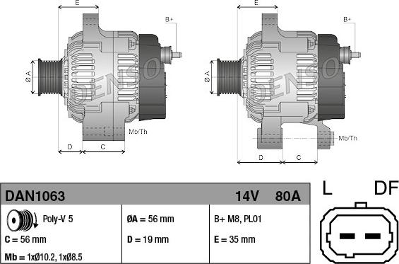 Denso DAN1063 - Alternatore autozon.pro