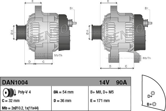 Denso DAN1004 - Alternatore autozon.pro