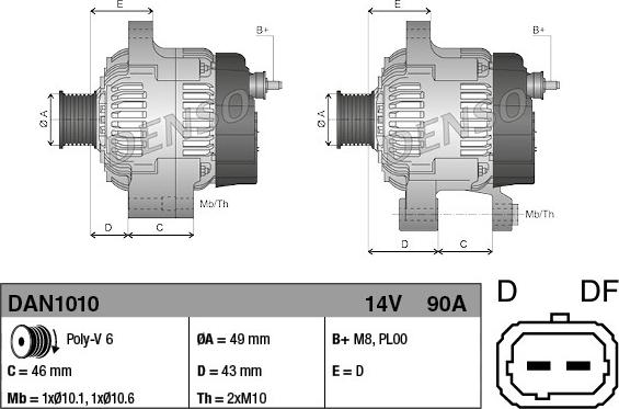 Denso DAN1010 - Alternatore autozon.pro