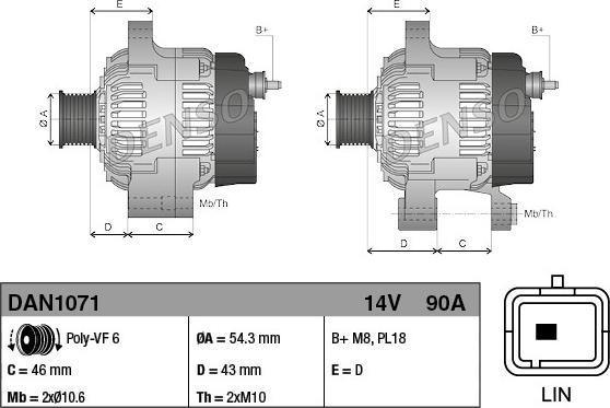 Denso DAN1071 - Alternatore autozon.pro