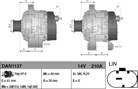 Denso DAN1137 - Alternatore autozon.pro