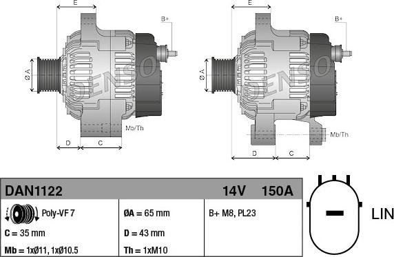 Denso DAN1122 - Alternatore autozon.pro