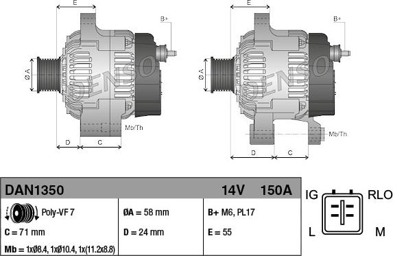 Denso DAN1350 - Alternatore autozon.pro