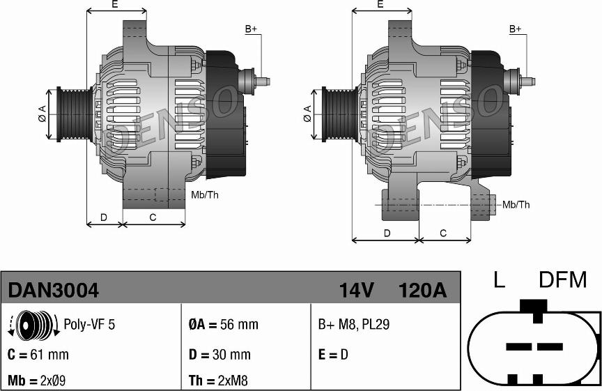 Denso DAN3004 - Alternatore autozon.pro