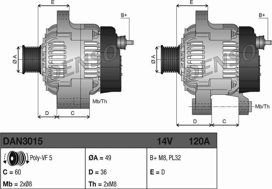 Denso DAN3015 - Alternatore autozon.pro