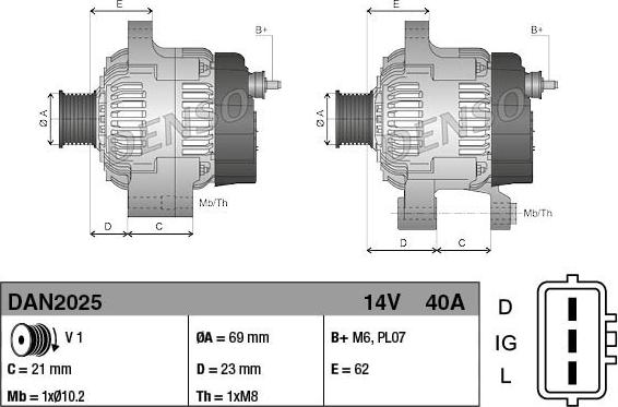 Denso DAN2025 - Alternatore autozon.pro