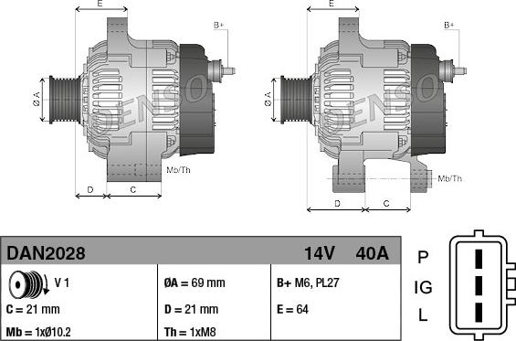 Denso DAN2028 - Alternatore autozon.pro