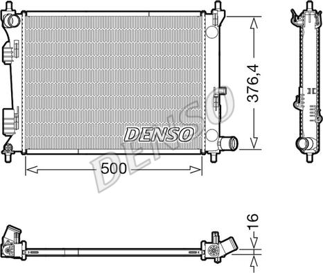 Denso DRM41017 - Radiatore, Raffreddamento motore autozon.pro