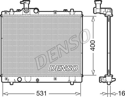 Denso DRM47034 - Radiatore, Raffreddamento motore autozon.pro