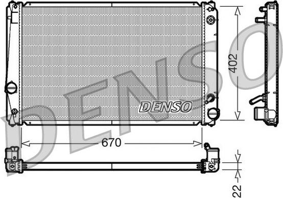 Denso DRM50052 - Radiatore, Raffreddamento motore autozon.pro