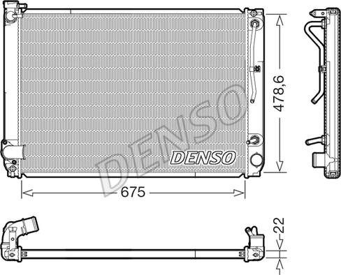 Denso DRM51016 - Radiatore, Raffreddamento motore autozon.pro