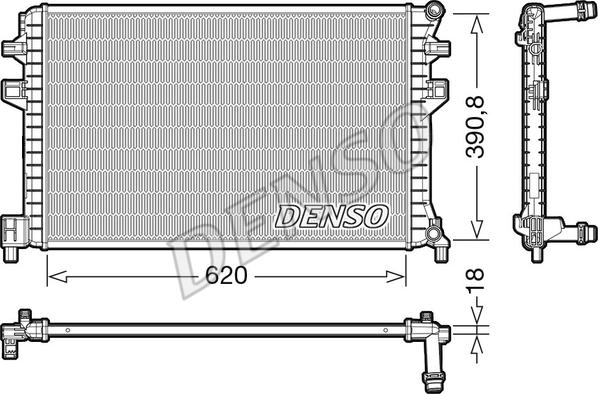 Denso DRM02018 - Radiatore, Raffreddamento motore autozon.pro