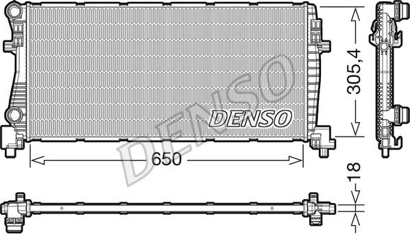 Denso DRM02017 - Radiatore, Raffreddamento motore autozon.pro