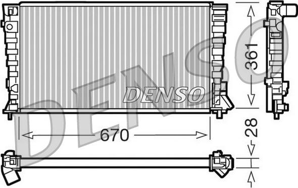 Denso DRM07020 - Radiatore, Raffreddamento motore autozon.pro