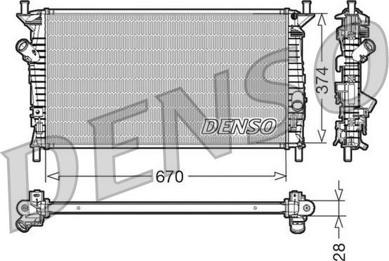 Denso DRM10074 - Radiatore, Raffreddamento motore autozon.pro