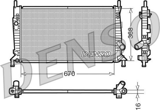 Denso DRM10075 - Radiatore, Raffreddamento motore autozon.pro