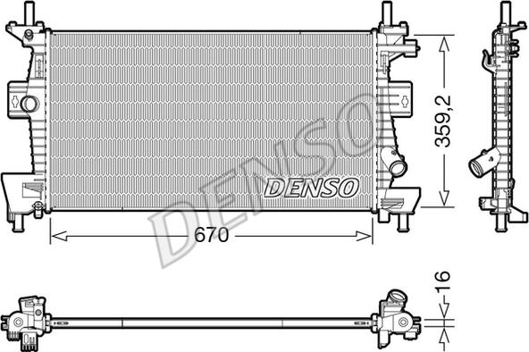 Denso DRM10114 - Radiatore, Raffreddamento motore autozon.pro