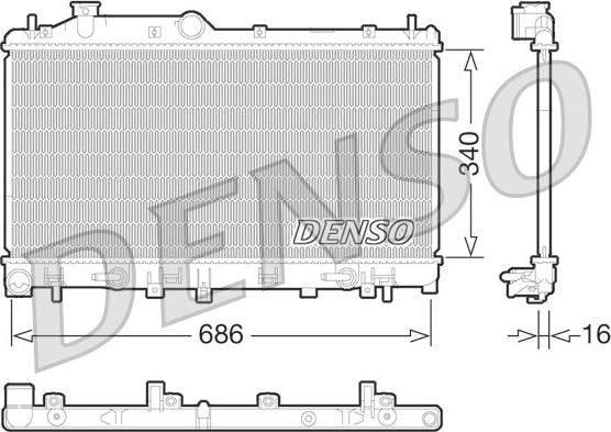 Denso DRM36015 - Radiatore, Raffreddamento motore autozon.pro