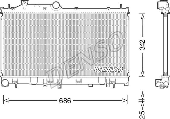 Denso DRM36022 - Radiatore, Raffreddamento motore autozon.pro