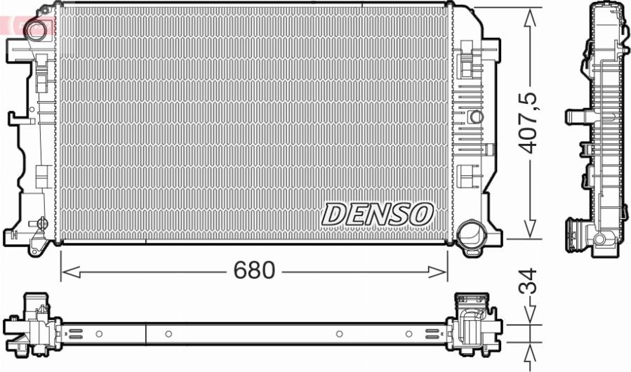 Denso DRM32053 - Radiatore, Raffreddamento motore autozon.pro