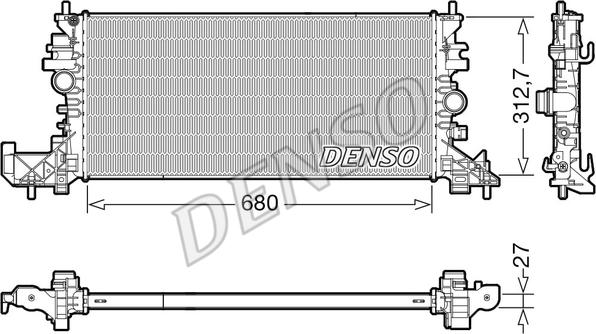 Denso DRM20118 - Radiatore, Raffreddamento motore autozon.pro