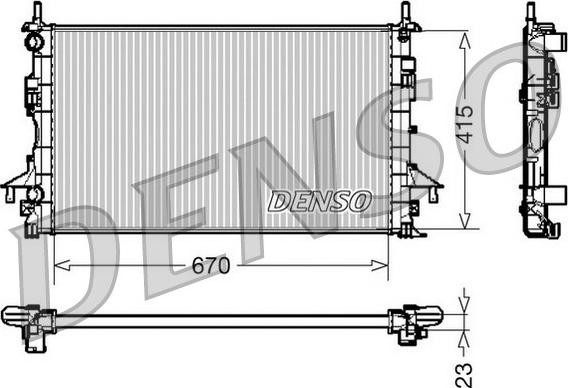 Denso DRM23083 - Radiatore, Raffreddamento motore autozon.pro