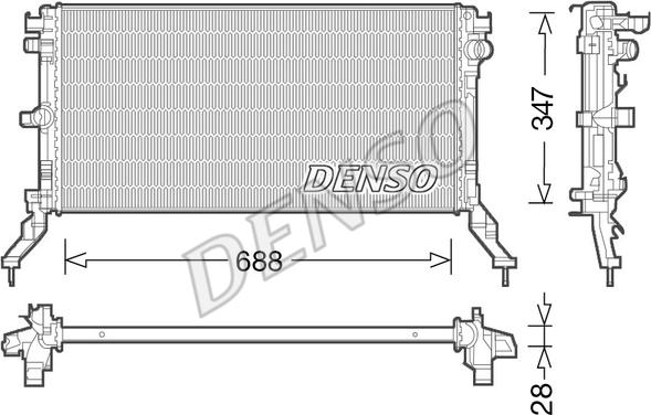 Denso DRM23039 - Radiatore, Raffreddamento motore autozon.pro